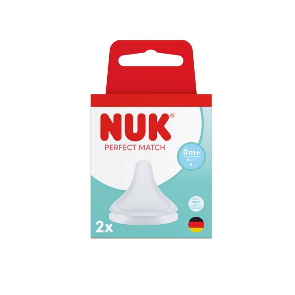 NUK Perfect Match биберон за хранене, силикон S 0+, 2бр.