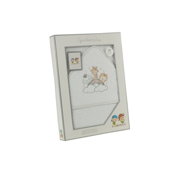 GAMBERRITOS Хавлия 100х100 см., Животни сив кант