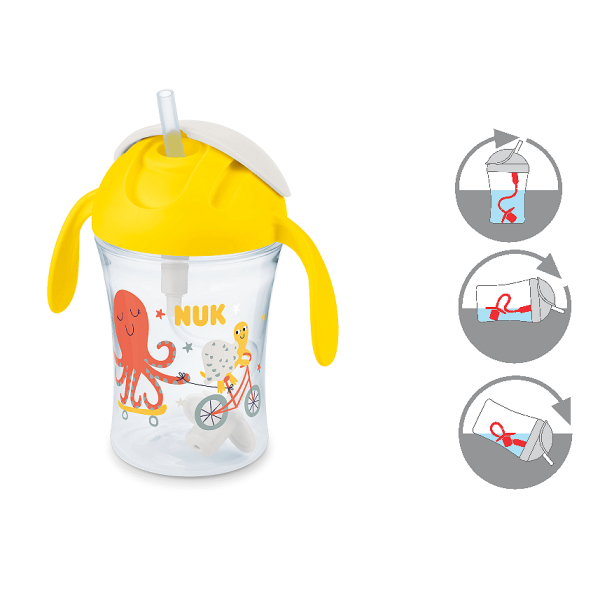 Чаша MOTION CUP 230мл., със слмка, жълта, 8+ мес.
