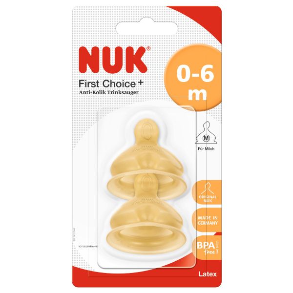 NUK FIRST CHOICE биберон за хранене каучук 0-6м 2бр., р-р M