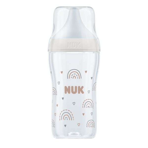 NUK Perfect Match Шише РР 260мл. със силиконов биберон за хранене M, 3+ мес. Дъга