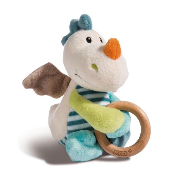 NICI Играчка Драконът Драгилу с дървен ринг, 15см. 3+ мес.
