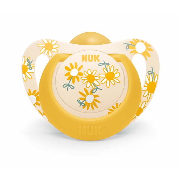 NUK биберон залъгалка каучук 6-18мес. 1бр. STAR + box