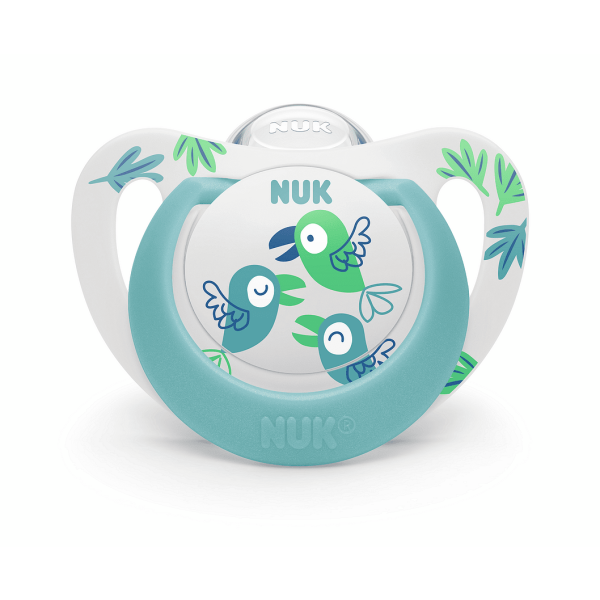 NUK биберон залъгалка силикон 6-18мес. 1бр. STAR + box