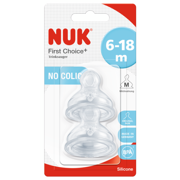NUK FIRST CHOICE+ биберон храна силикон 2 бр. 6-18мес., р-р M