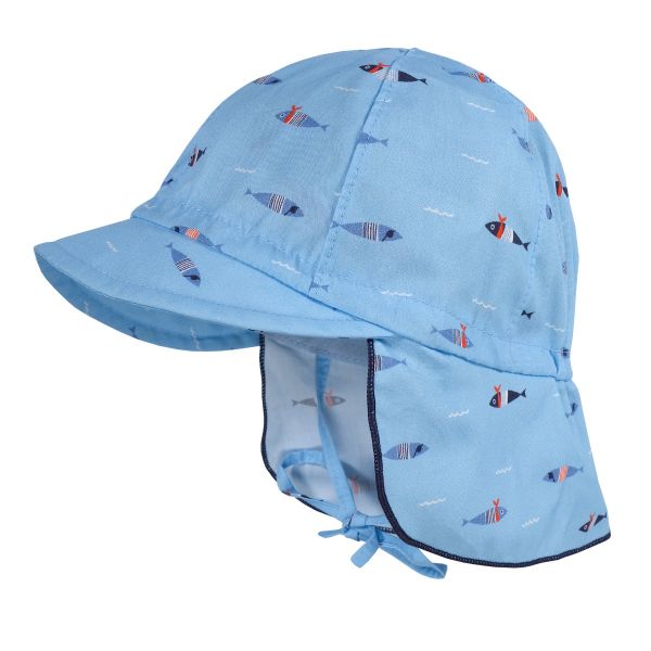 Maximo лятна шапка риби синя, защитна UPF50+ 