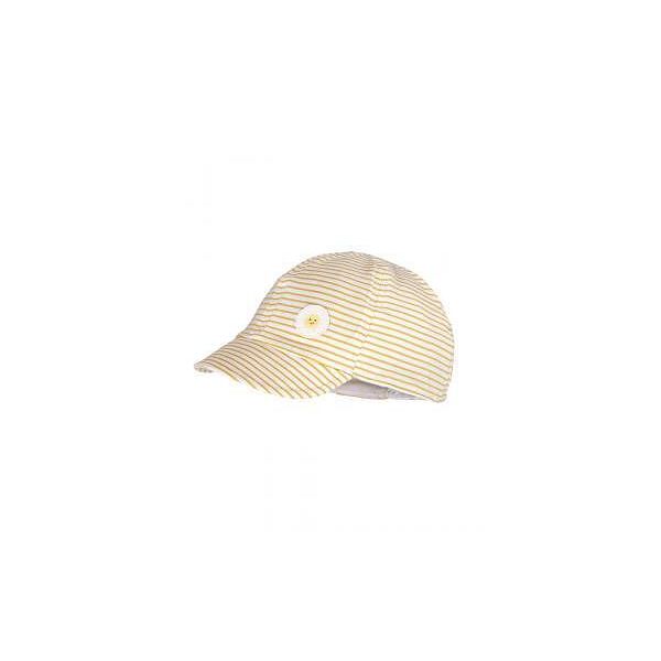Maximo лятна шапка  каскет бял с жълти черти