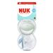 NUK Perfect Match биберон залъгалка, силикон 0-6 мес., 2 бр. Mommy Feel, зелена/синя + кутийка за съхранение и стерилизация в микровълнова