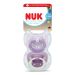 NUK First Choice биберон залъгалка, силикон, 0-6 мес., 2 бр., Day&Night, момиче