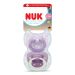 NUK First Choice биберон залъгалка, силикон, 6-18 мес., 2 бр., Day&Night, момиче
