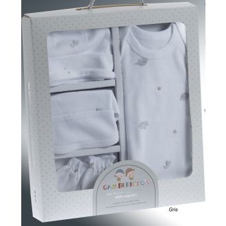 GAMBERRITOS Комплект за изписване на новородено, 4 части, сиво