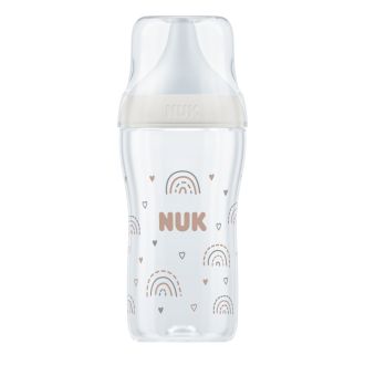 NUK Perfect Match Шише РР 260мл. със силиконов биберон за хранене M, 3+ мес. Дъга