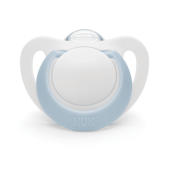 NUK биберон залъгалка силикон 0-6мес. 1бр. STAR + box