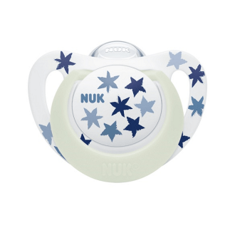 NUK биберон залъгалка силикон 18-36 мес. 1бр. STAR Night + box